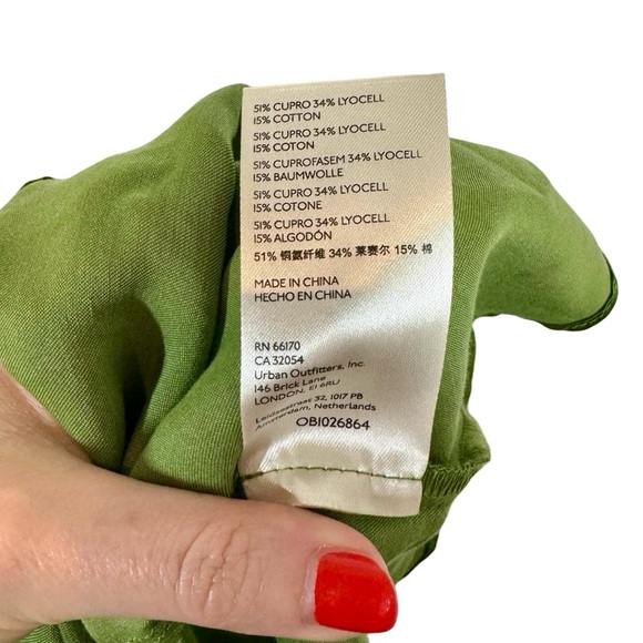 Free People Soa Tie One Shoulder Silky Maxi Dress Gown in Emerald Green - Picture 10 of 11